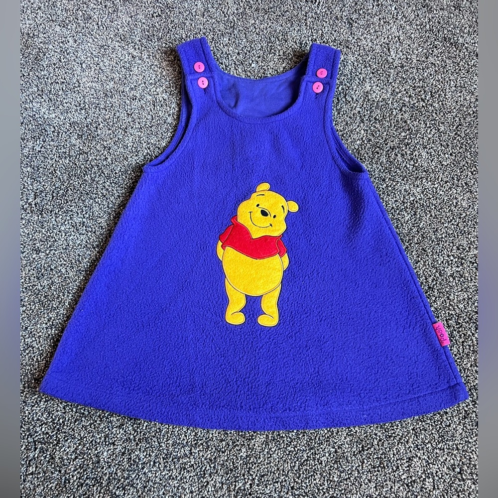 Blue Kids Casual Dress with Bear Design
